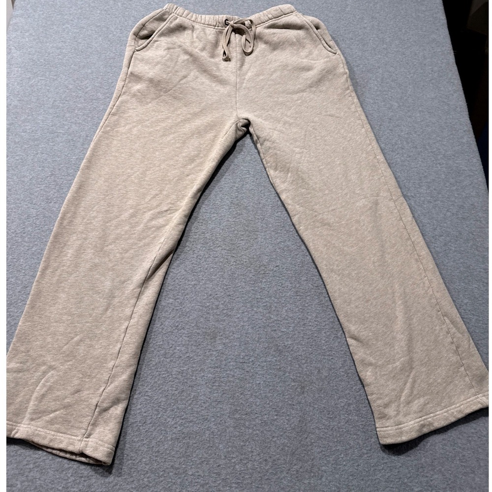 Elwood Mens Organic Cotton Sweatpants Tan Heather Relaxed Straight Leg Size M